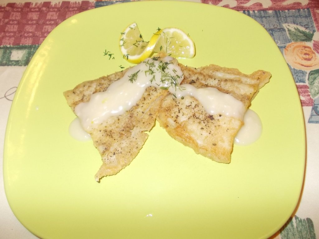 File de pangasius cu sos alb