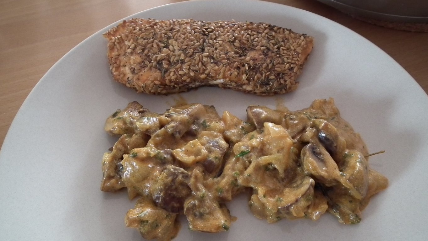 Champignons cremoase cu somon in crusta