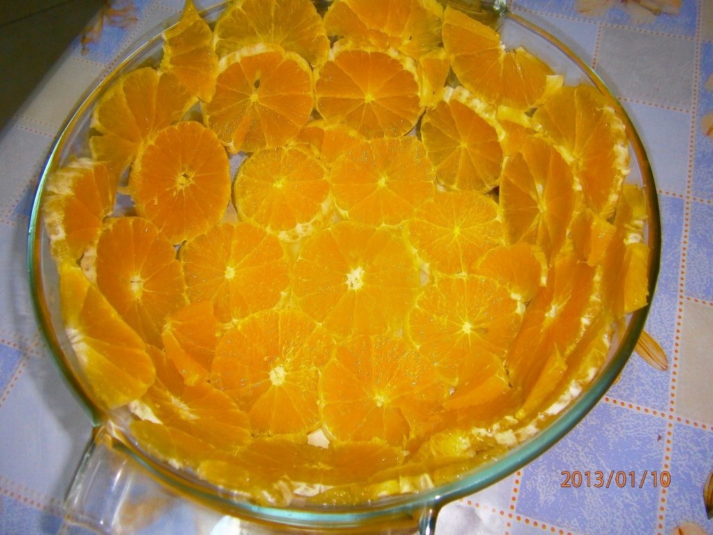 Tort cu frisca si portocale