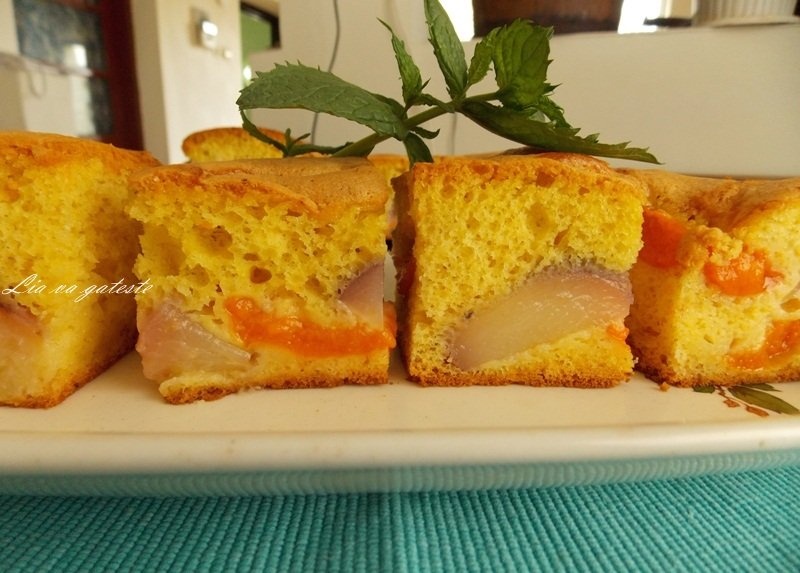 Prajitura cu nectarine si caise