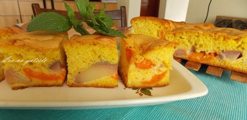 Prajitura cu nectarine si caise