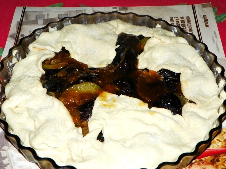 Tarta rustica cu prune si gem de prune