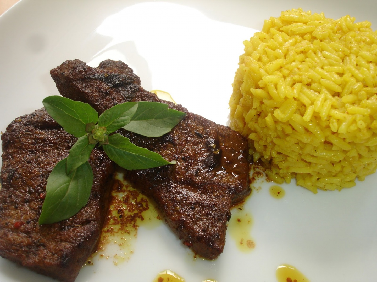 Steak cu orez si sofran