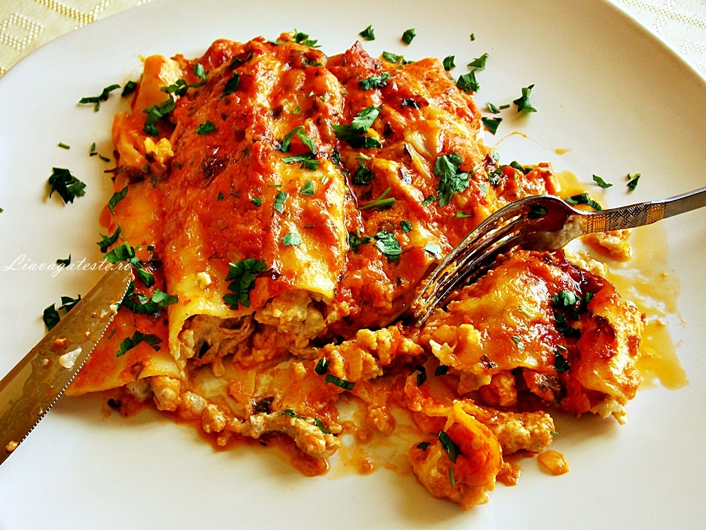 Cannelloni cu carne de pui
