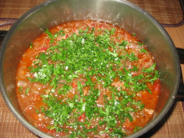 Tocanita de ceapa cu rasol de vitel,ceapa si rosii