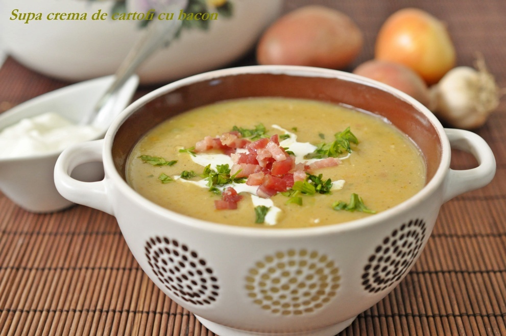 Supa crema de cartofi cu bacon