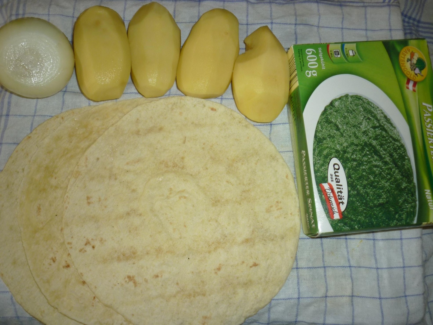 Wrap (lipie mexicana) cu spanac si cartofi