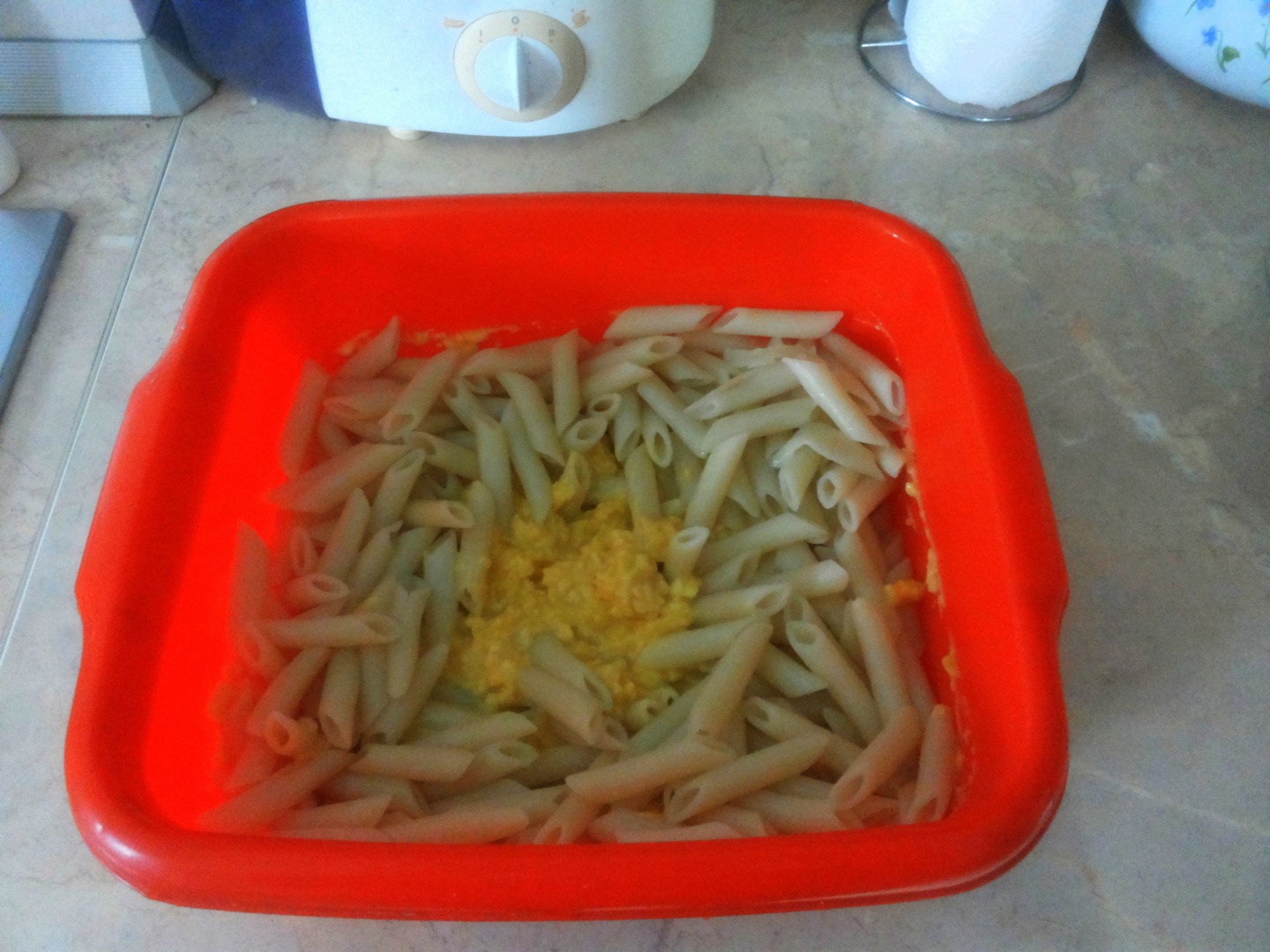 Paste (Penne Rigate) cu branza de vaci la cuptor