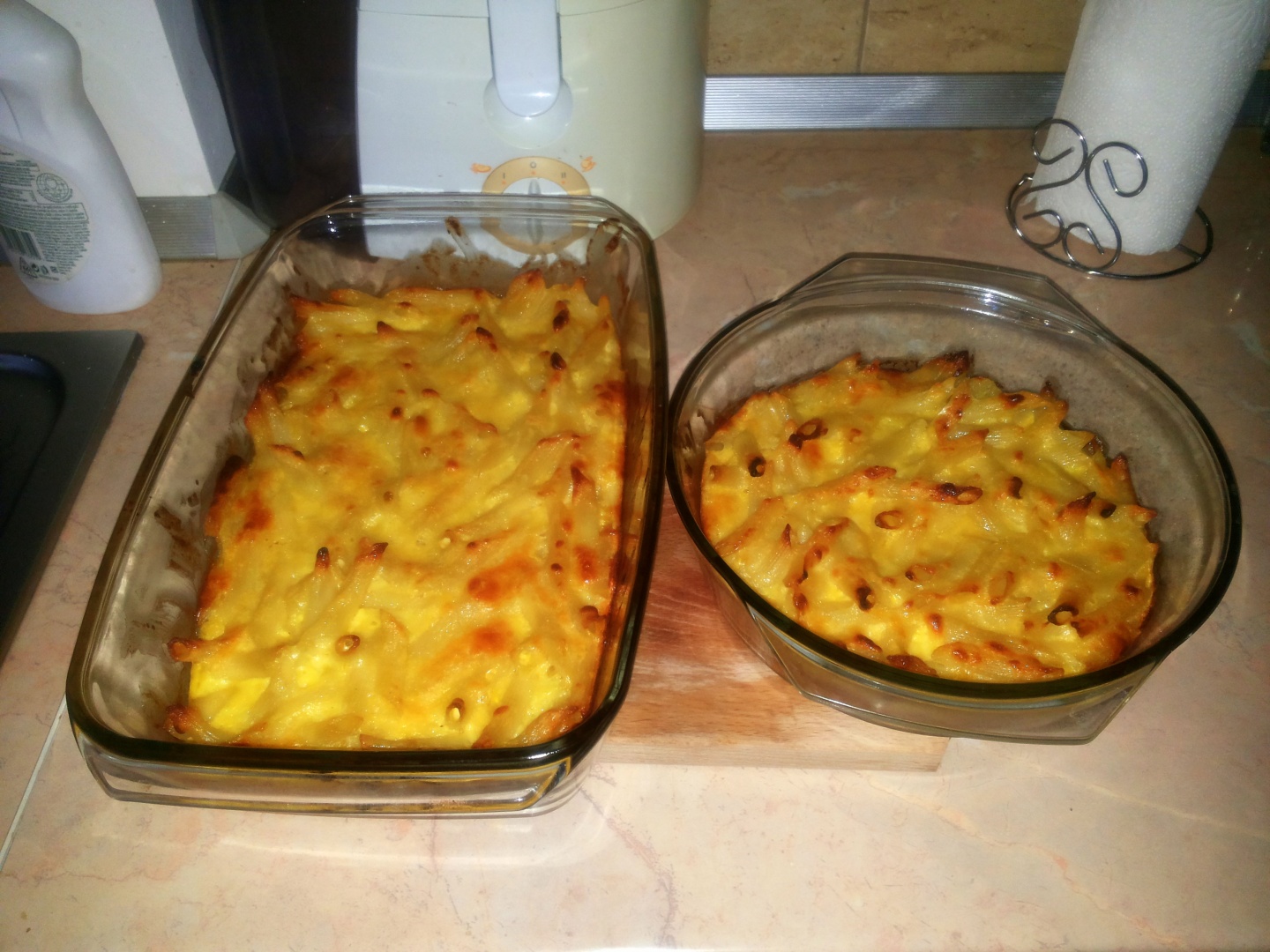 Paste (Penne Rigate) cu branza de vaci la cuptor