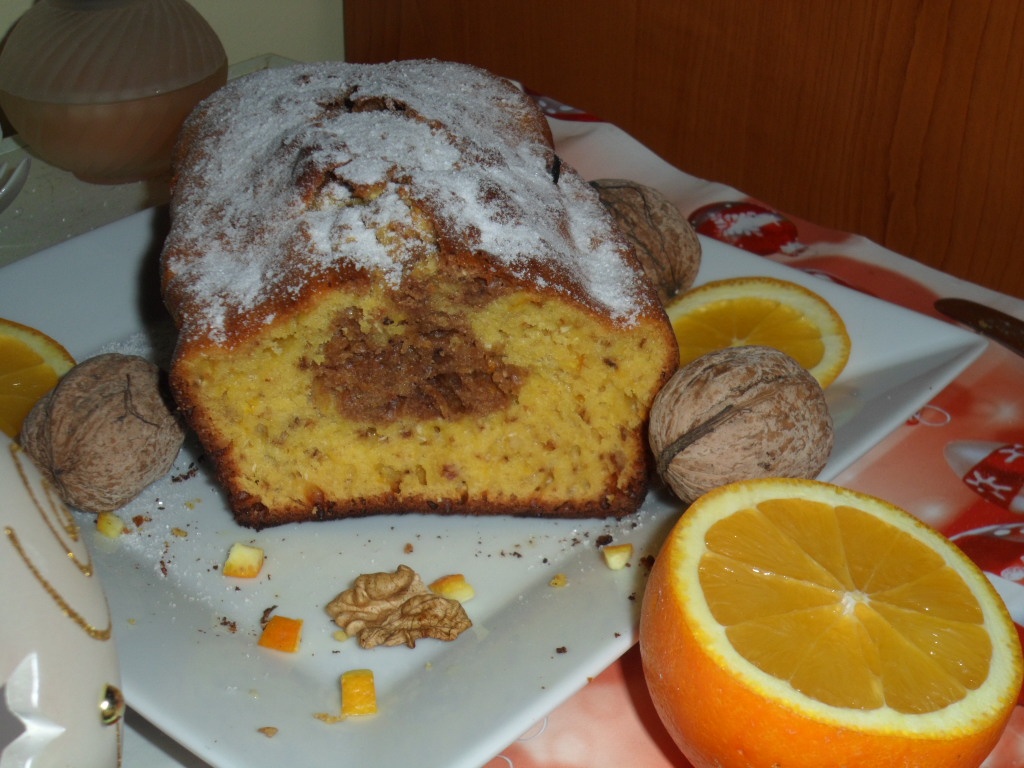 Chec cu portocala si nuci