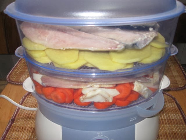 Rasol de pastrav cu piure de legume