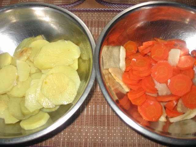 Rasol de pastrav cu piure de legume