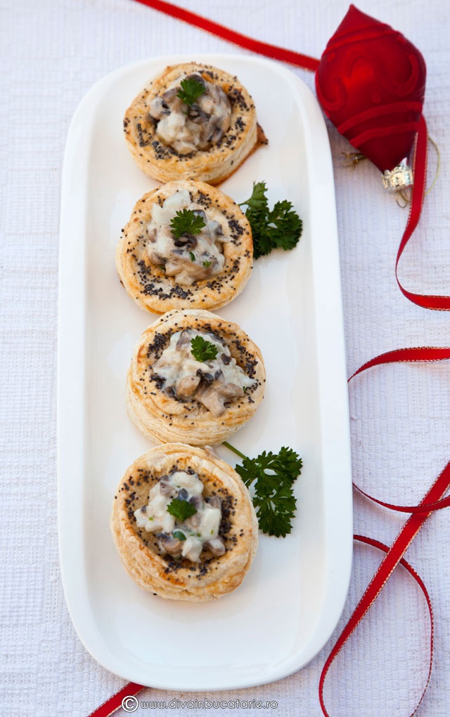 Vol au vent cu John Dory si ciuperci