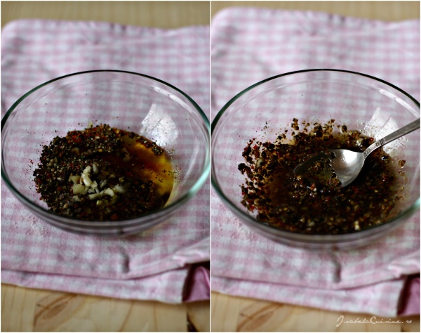 Ton cu patru feluri de piper si unt aromatizat