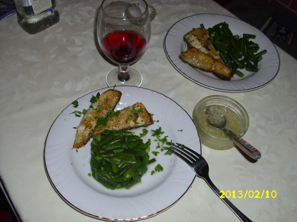 Merlucius cu fasole verde frantuzeasca