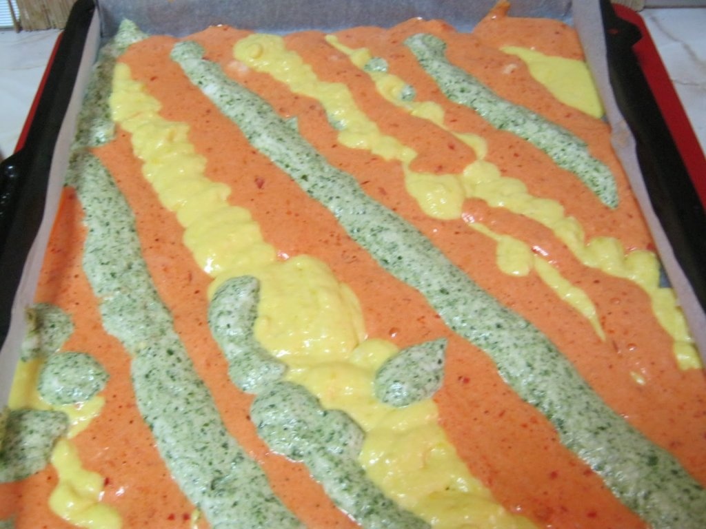 Rulada aperitiv in trei culori