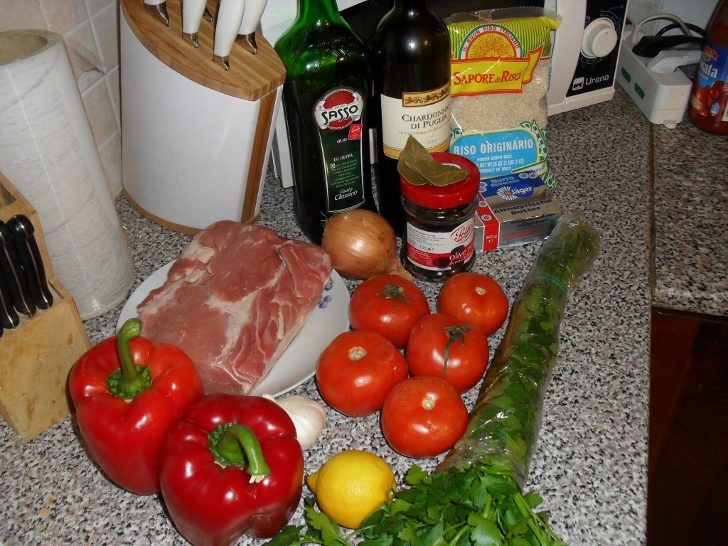 Spezzatino (Tocanita) siciliana pe pat de orez.