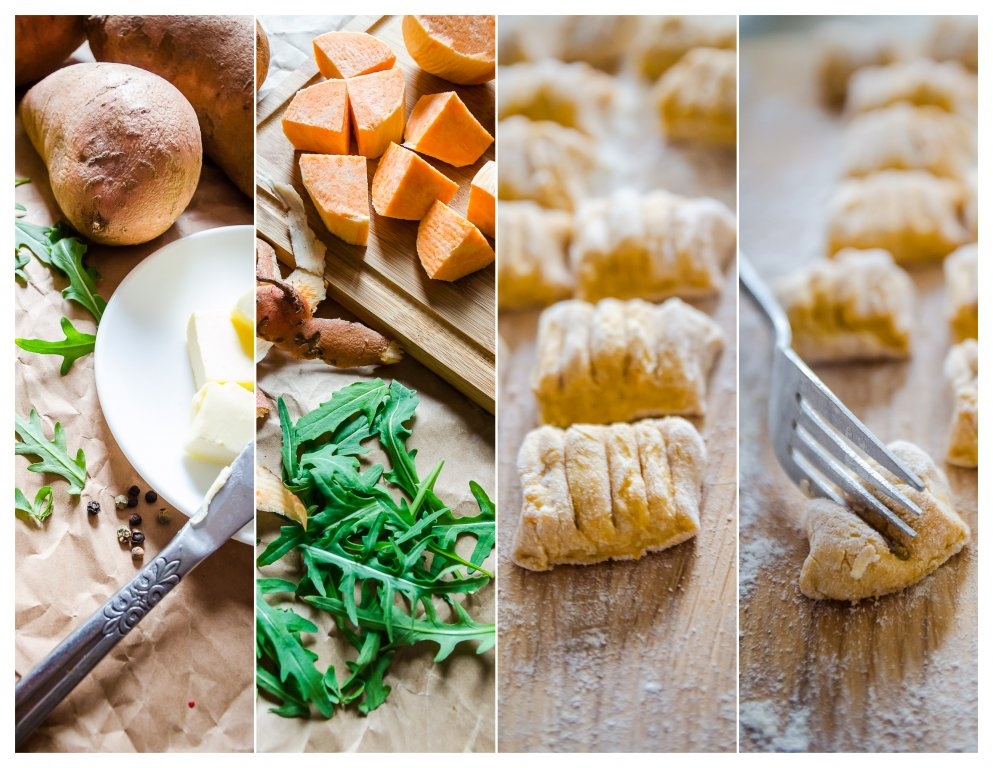 Gnocchi din cartofi dulci cu sos de rucolla