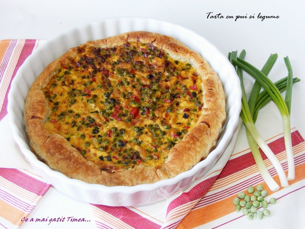 Tarta cu pui si legume