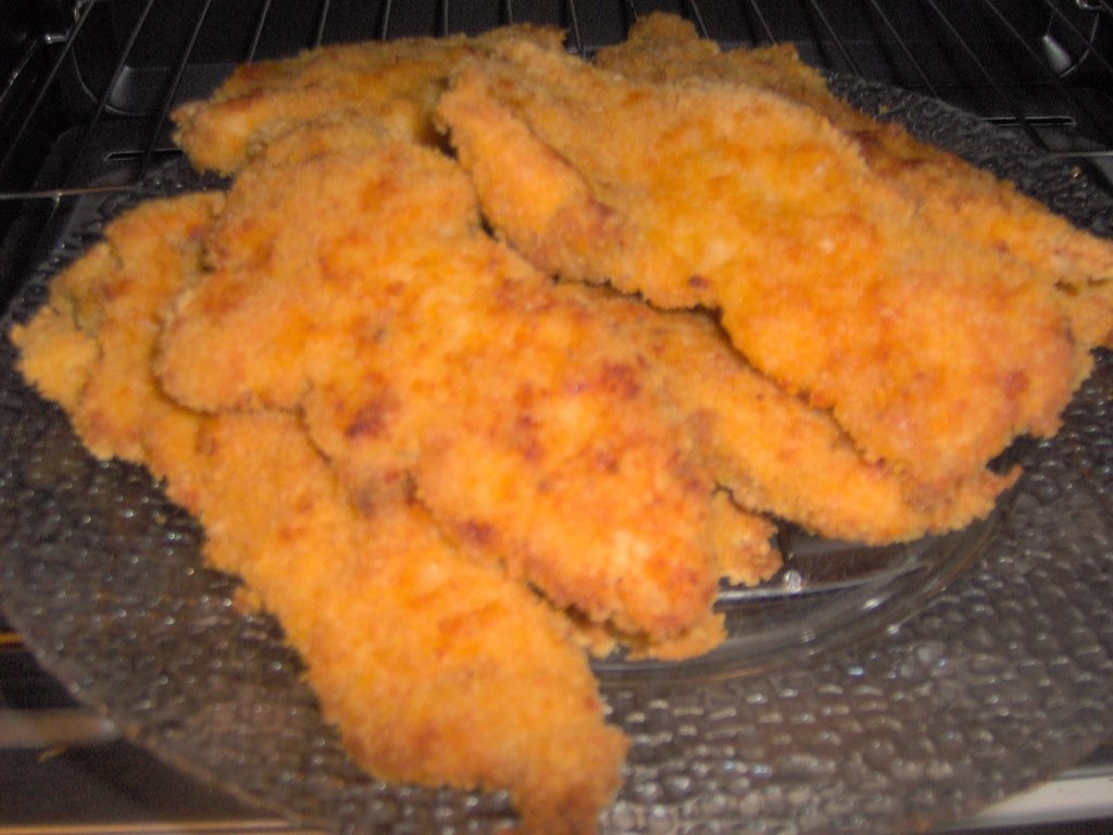 Snitel pane copt cu legume la wok