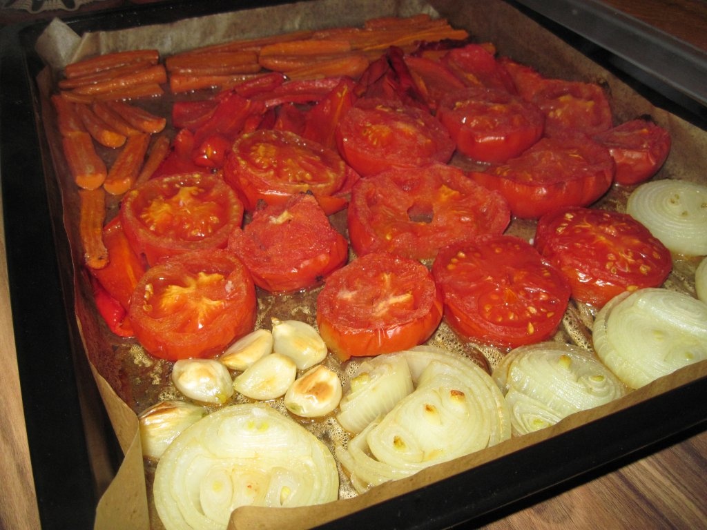 Supa crema de legume rumenite la cuptor