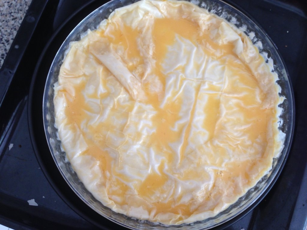 Placinta cu pui, ciuperci si branza