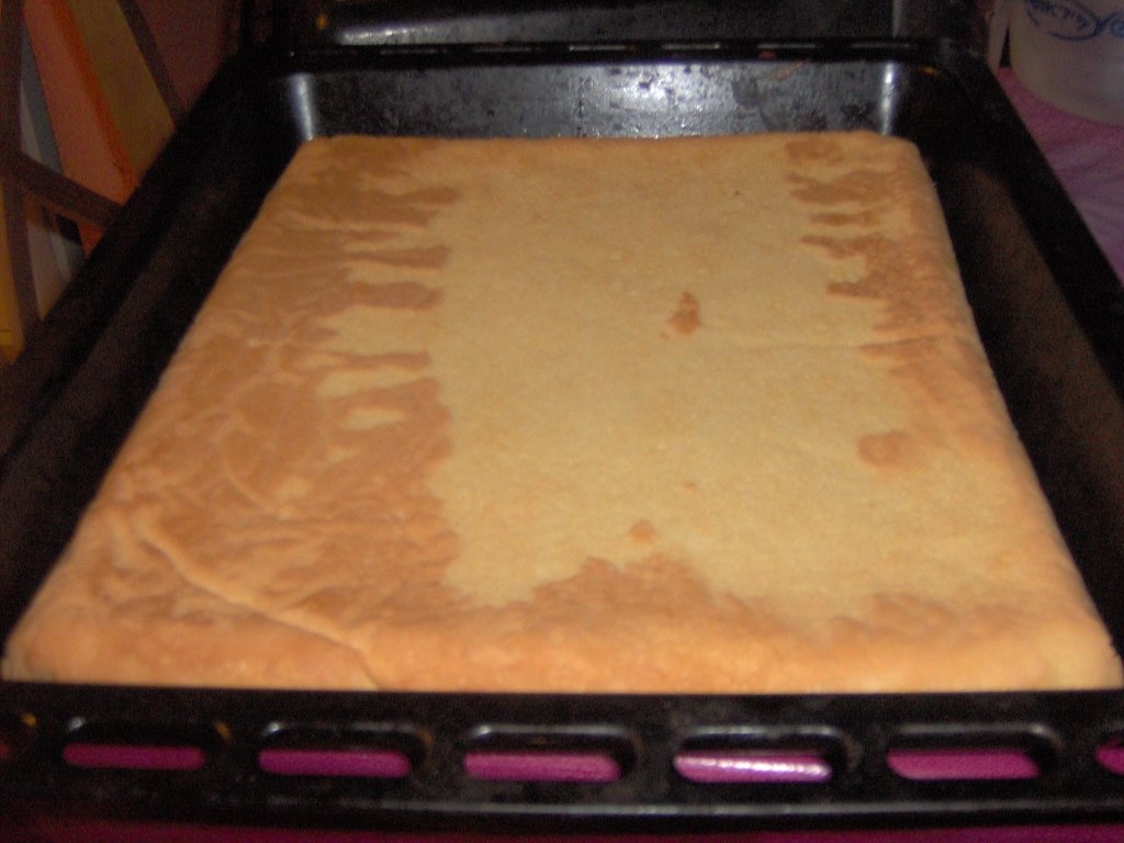 Torta cu crema de vanilie si prajitura stil cremsnit