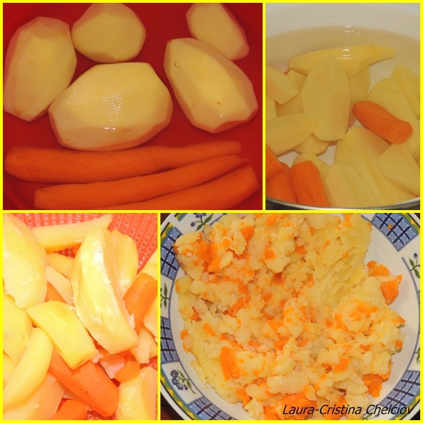 Gnocchi cu morcovi si cartofi(facuti in casa) in sos tomat