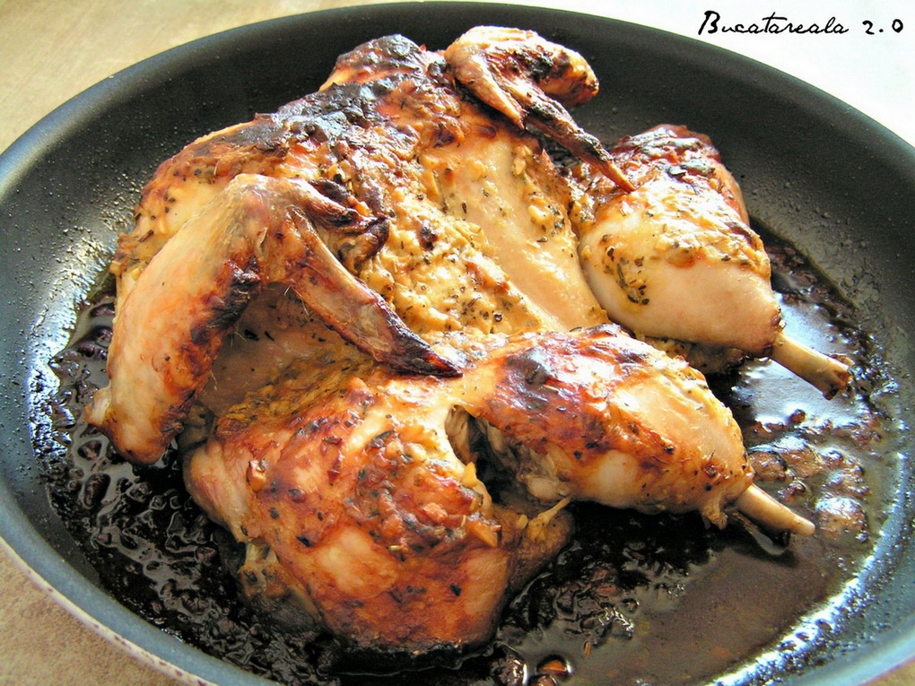 Pui cu mustar si usturoi a la Jacques Pepin