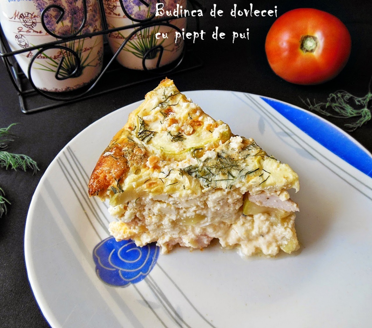 Budinca de dovlecei cu piept de pui