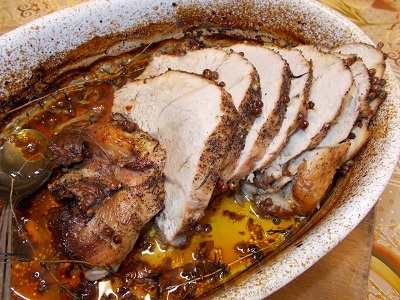 Pulpa de porc la cuptor cu sos de mustar