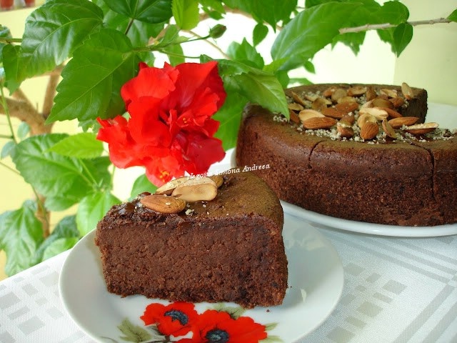 Tort de ciocolata cu migdale si nuci reteta by Jamie Oliver