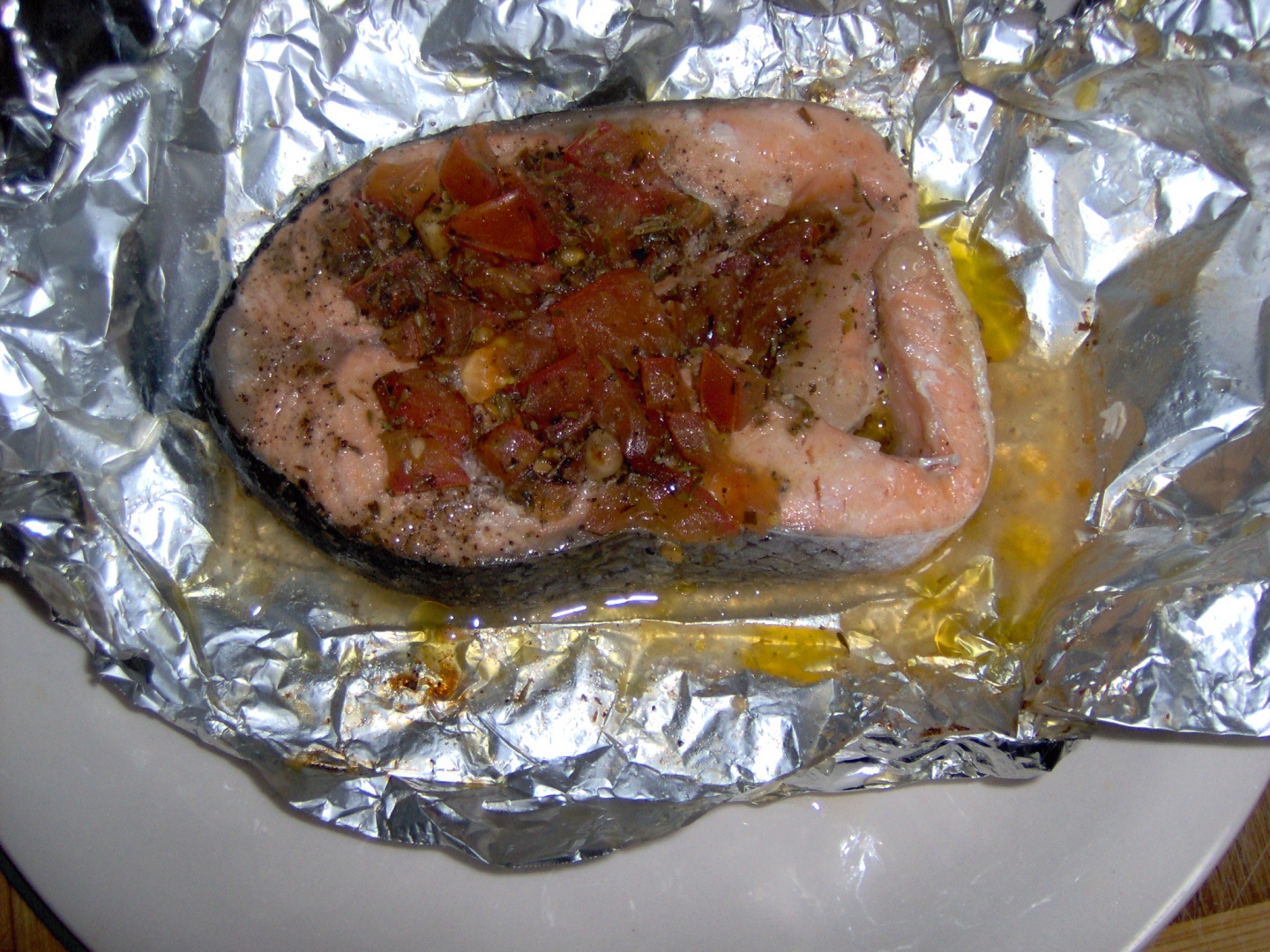 Felii de somon in folie la cuptor