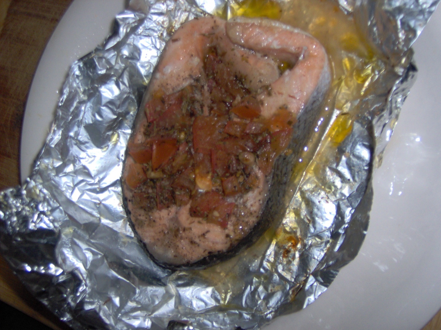 Felii de somon in folie la cuptor