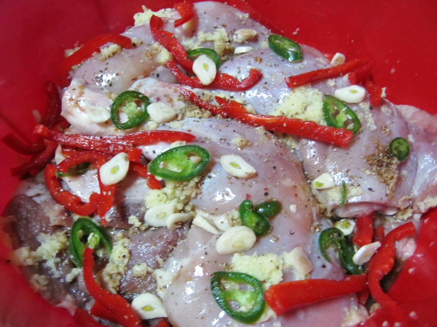 Mix de friptura de pasare cu ghimbir si legume