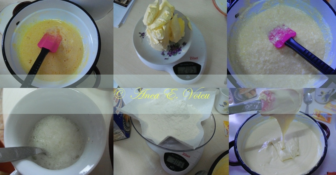 Prajitura cu dulceata si glazura de albus cu nuca