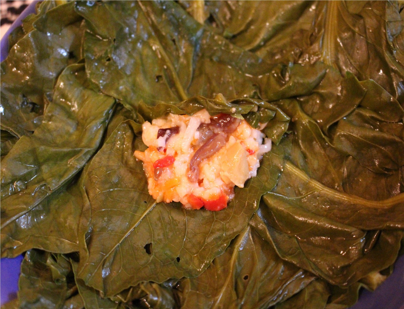 Sarmale de post cu legume în frunze de hrean