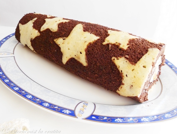 Rulada cu mascarpone, ananas si papaya