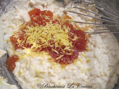 Prajitura cu migdale si dulceata de pere (de post)