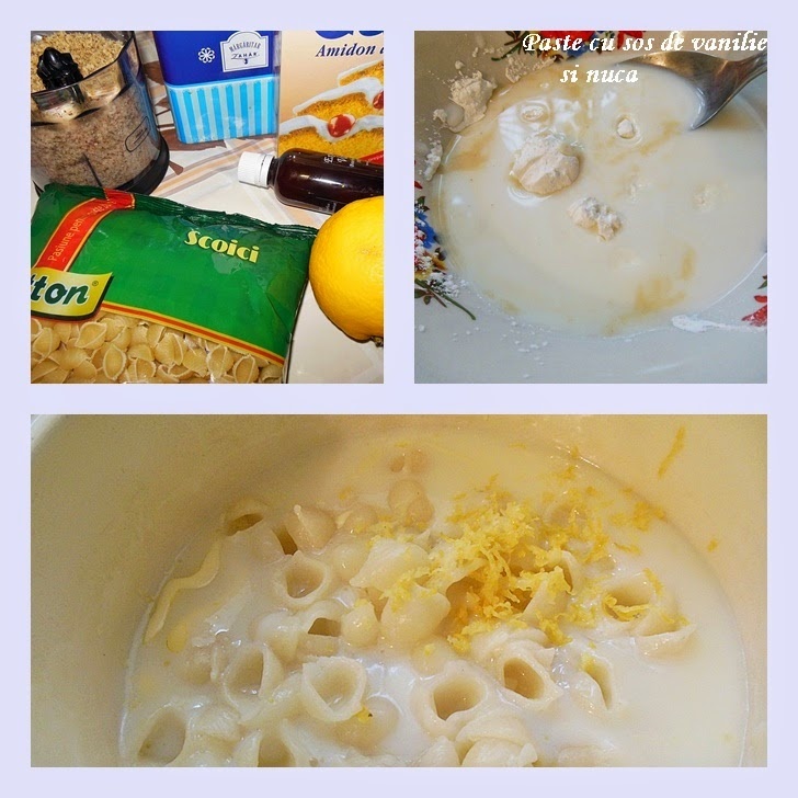 Paste cu sos de vanilie si nuca