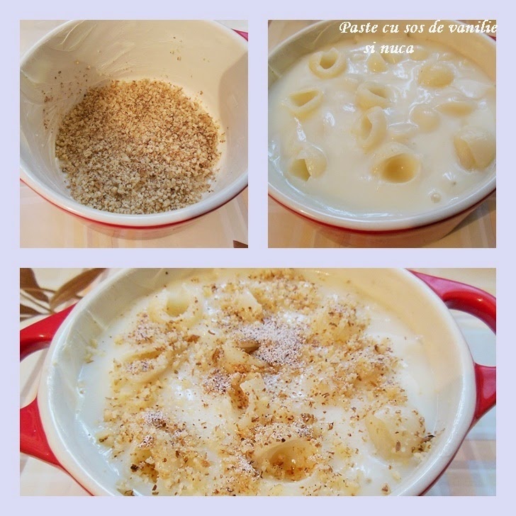 Paste cu sos de vanilie si nuca