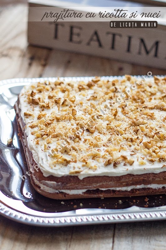 Prajitura cu crema de ricotta si nuci. Reteta delicioasa si usor de facut