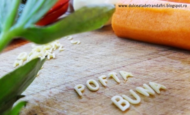 Ciorba de legume cu taitei-alfabet