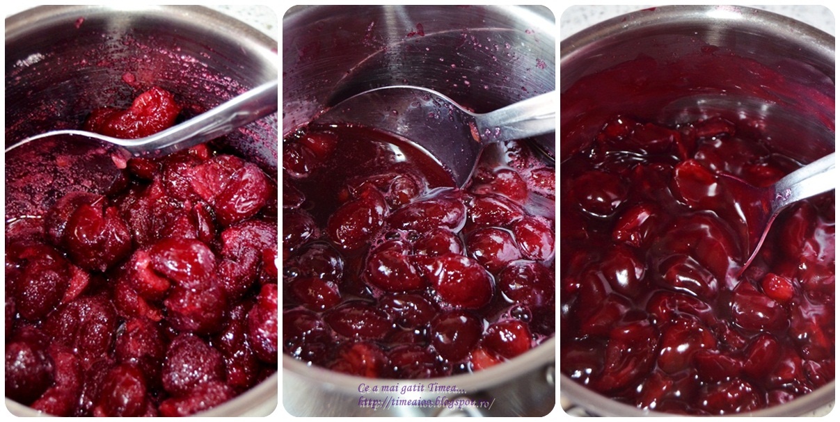 Tort cu visine si doua feluri de ciocolata