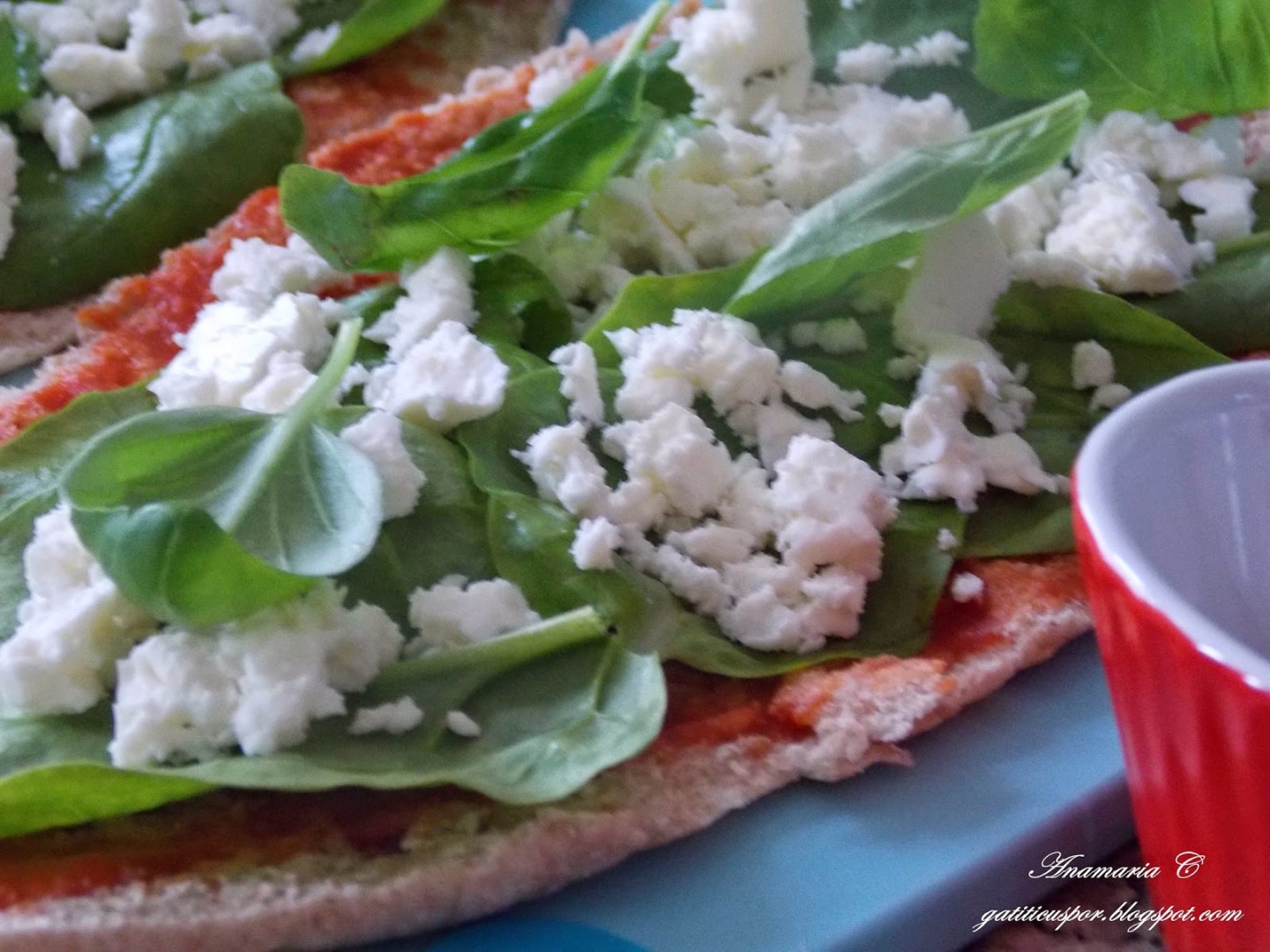 Pizza Cu Branza Feta Si Spanac