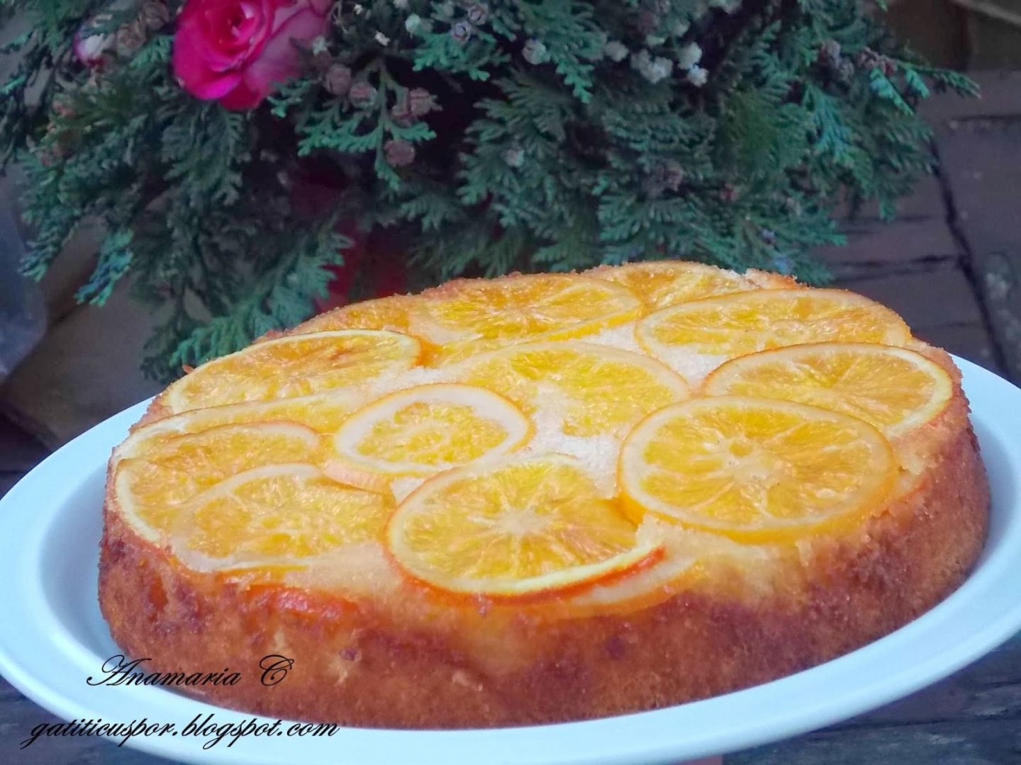 Prajitura rasturnata cu portocale