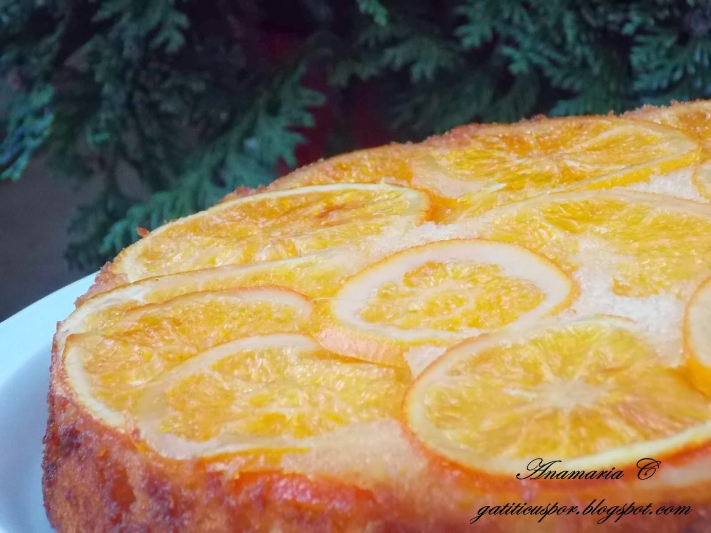 Prajitura rasturnata cu portocale