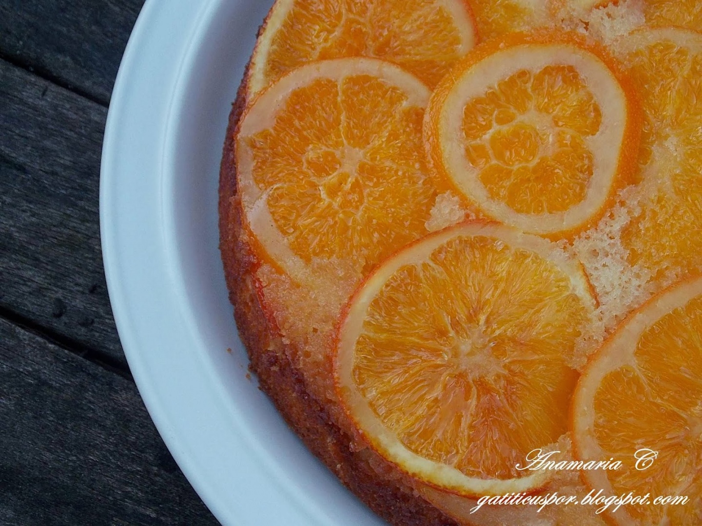 Prajitura rasturnata cu portocale