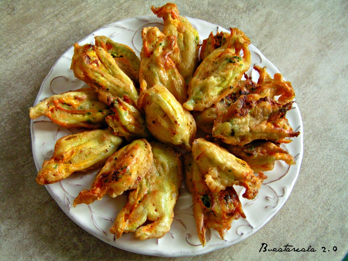 Flori de dovlecel umplute cu ricotta