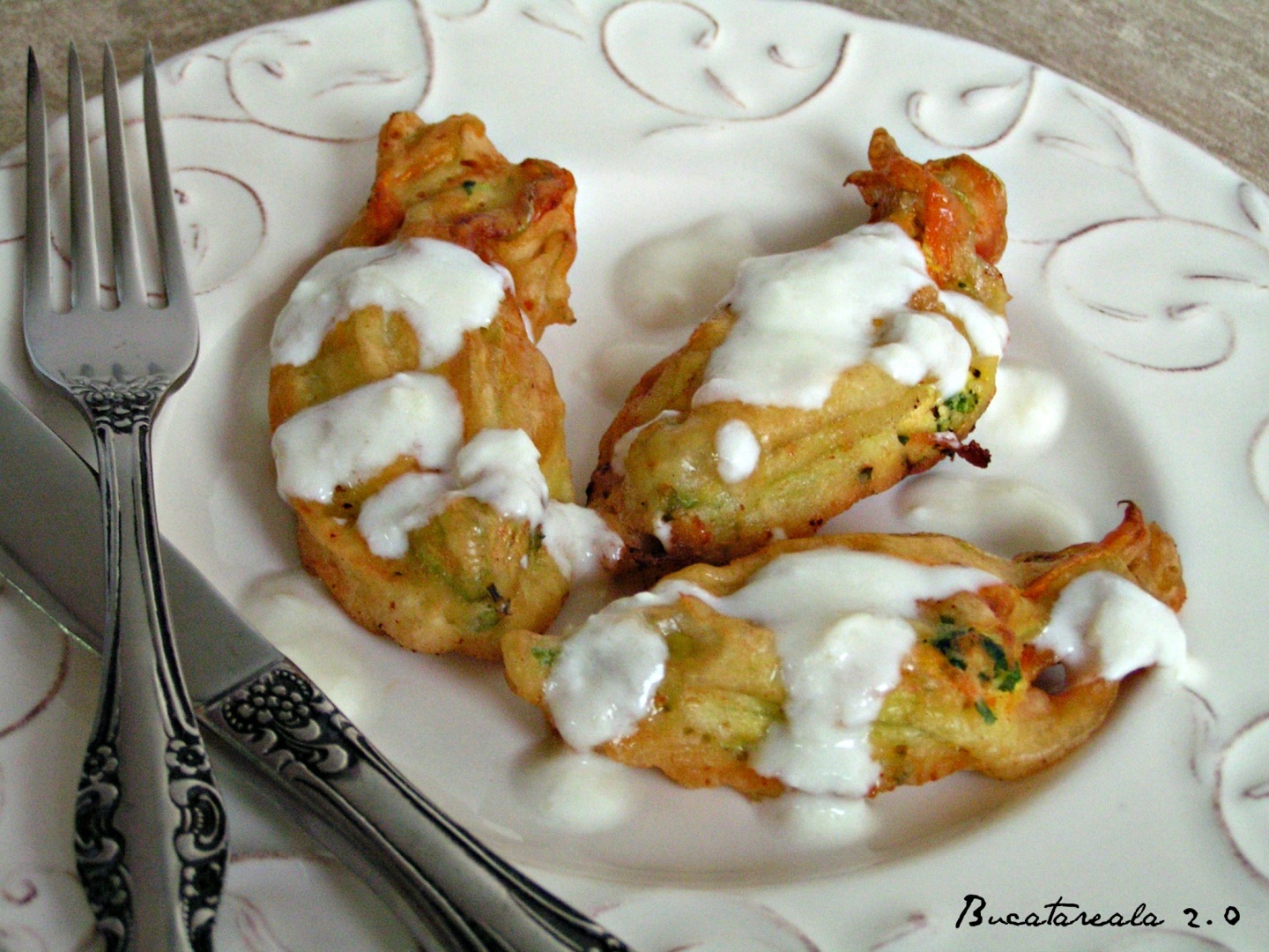 Flori de dovlecel umplute cu ricotta